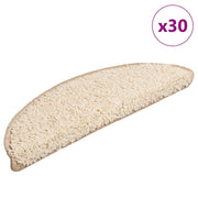 Prostirke za stepenice 30 kom 56x17x3 cm krem poluokrugle