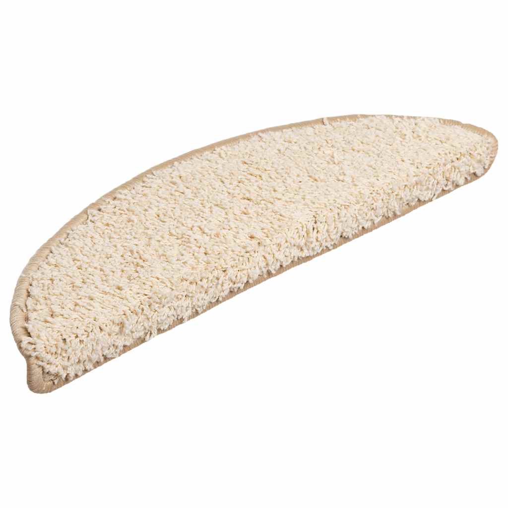 Prostirke za stepenice 30 kom 56x17x3 cm krem poluokrugle