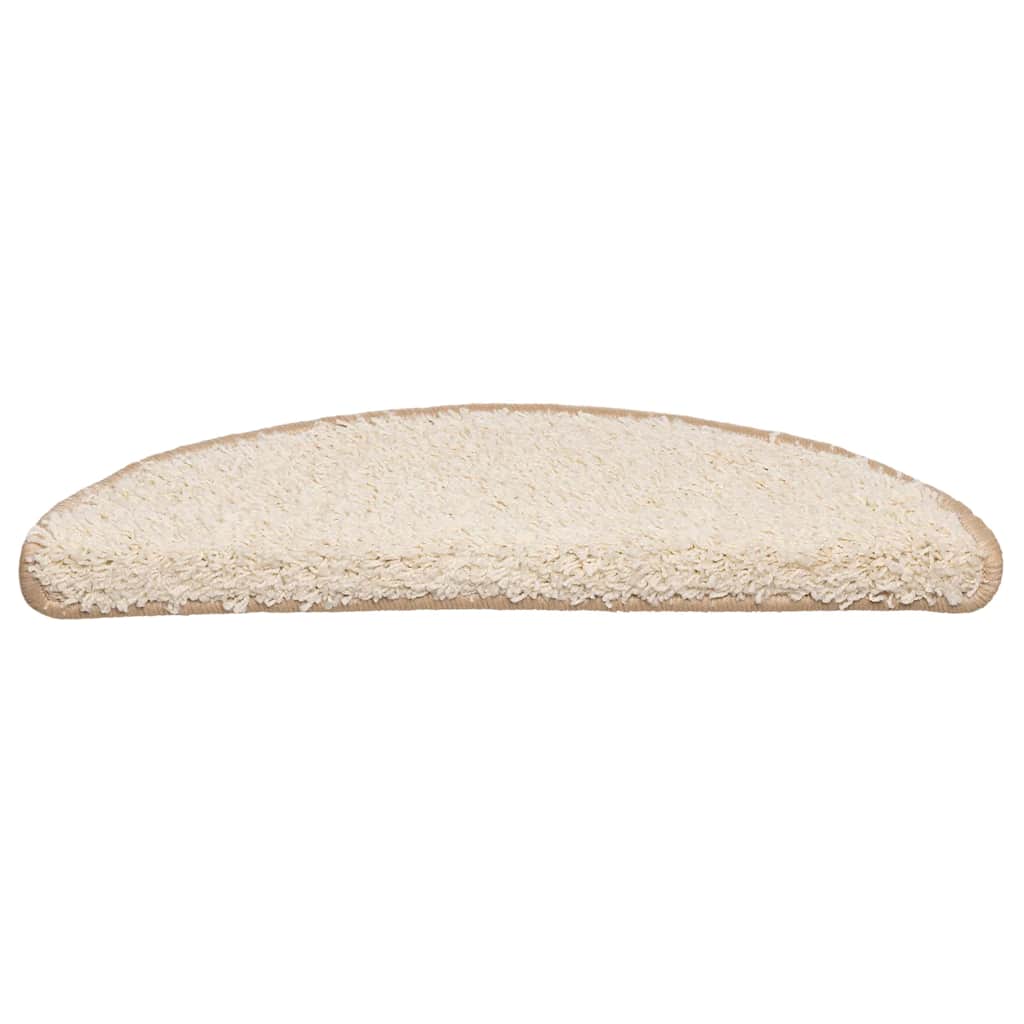 Prostirke za stepenice 30 kom 56x17x3 cm krem poluokrugle