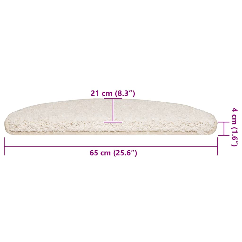 Prostirke za stepenice 30 kom 65x21x4 cm Bijele poluokrugle velike
