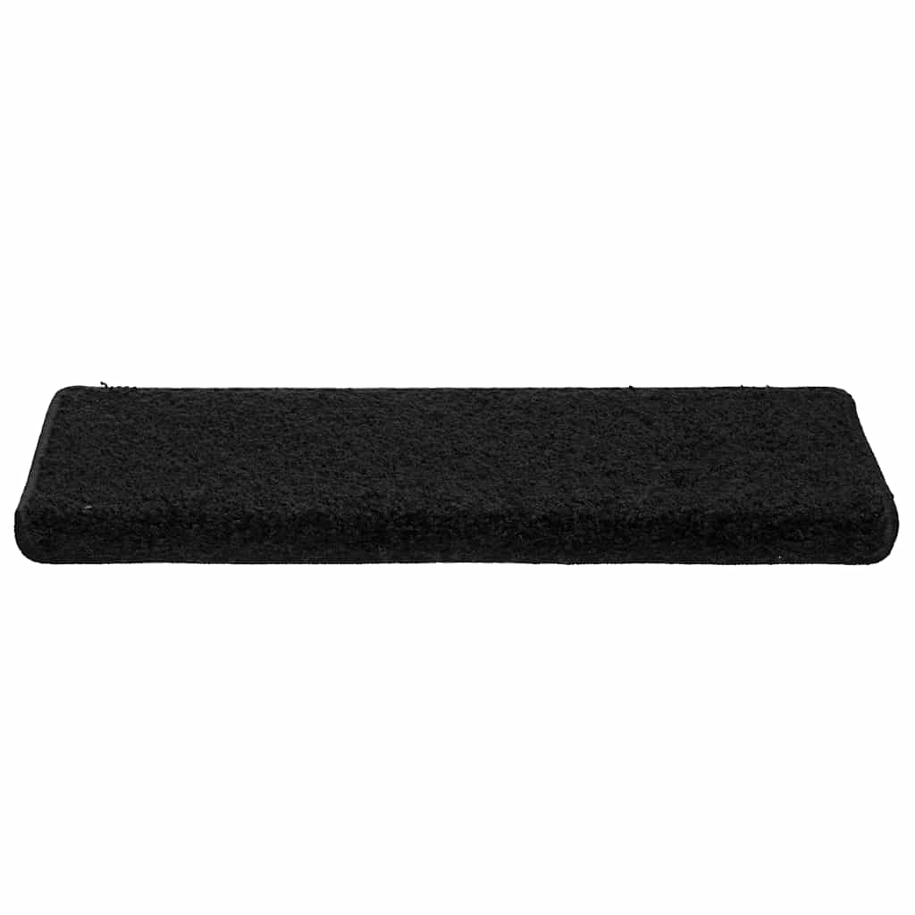 Prostirke za stepenice 30 kom 65x21x4 cm Crne pravokutne rubove