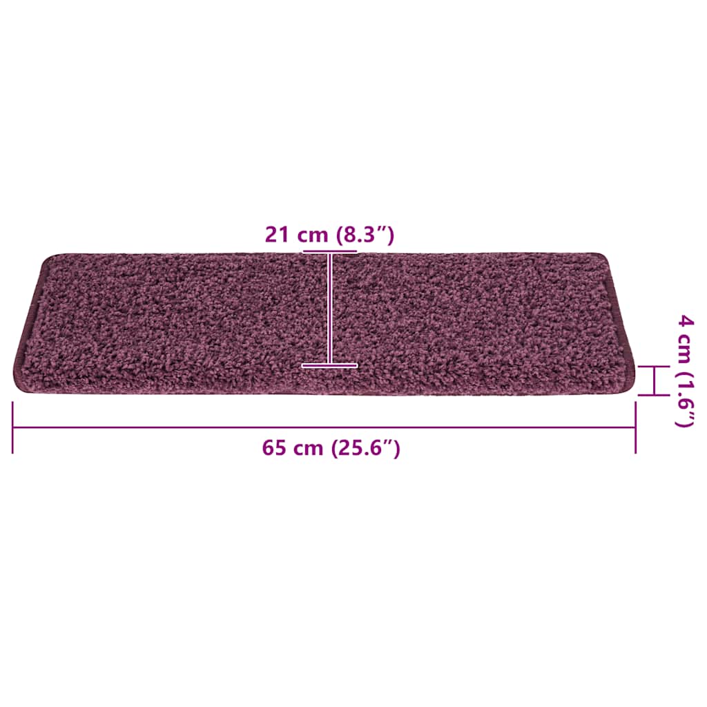 Prostirke za stepenice 30 kom 65x21x4 cm tamnoljubičaste pravokutne rubove