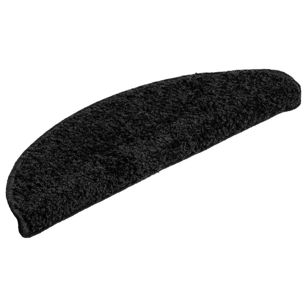 Prostirke za stepenice 20 kom 56x17x3 cm Crne poluokrugle
