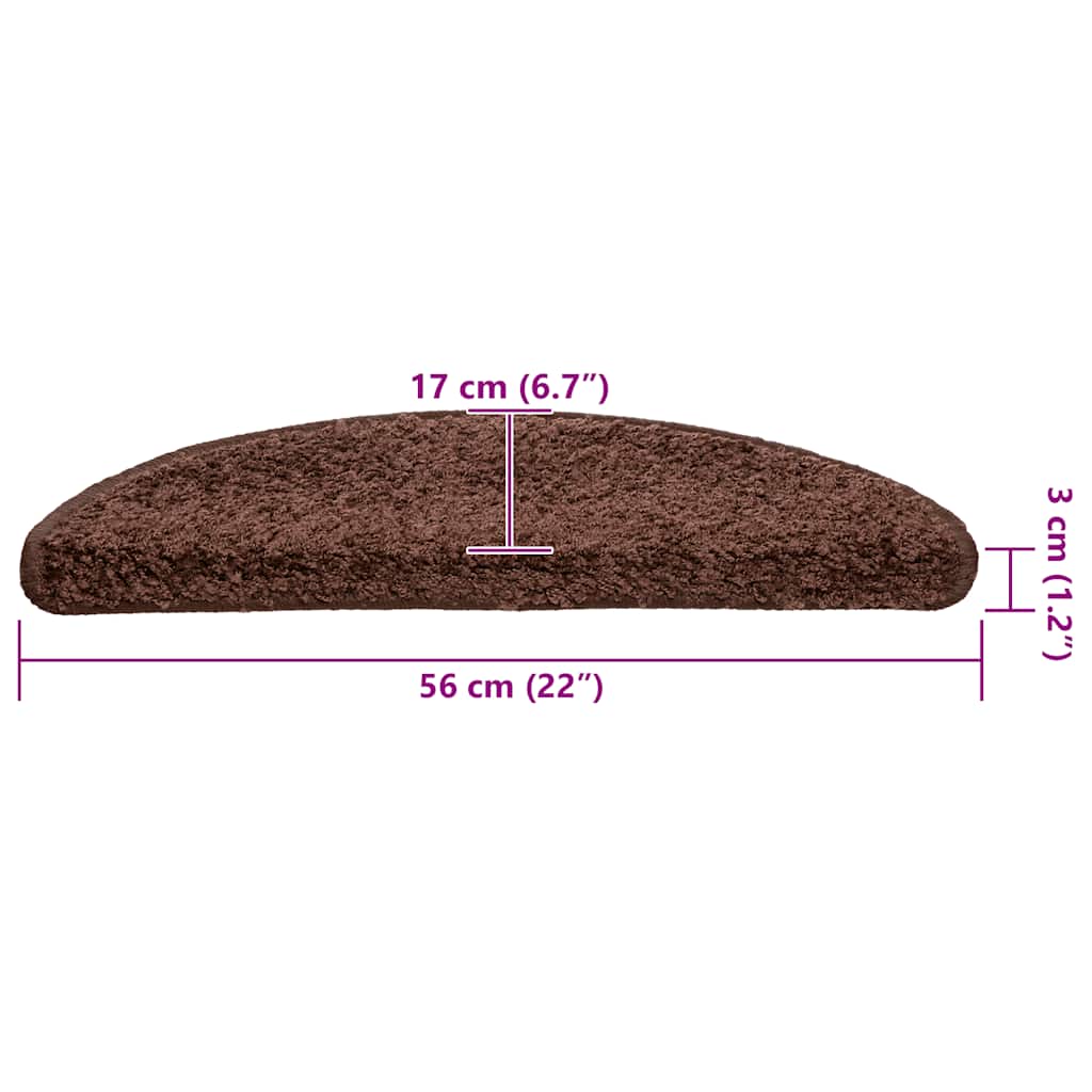 Prostirke za stepenice 20 kom 56x17x3 cm smeđe poluokrugle