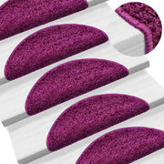 Prostirke za stepenice 20 kom 56x17x3 cm ljubičaste poluokrugle