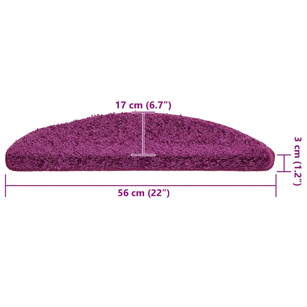 Prostirke za stepenice 20 kom 56x17x3 cm ljubičaste poluokrugle