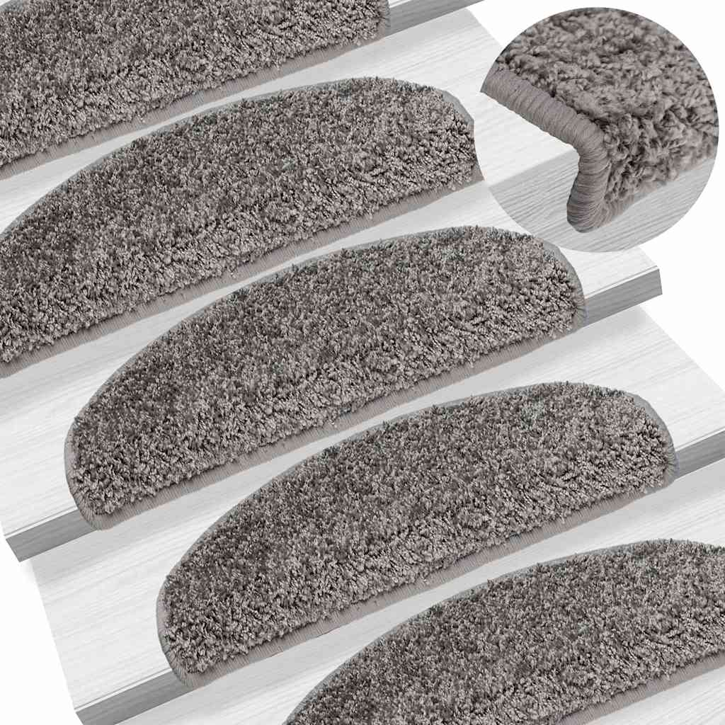 Prostirke za stepenice 20 kom 65x21x4 cm sive poluokrugle velike