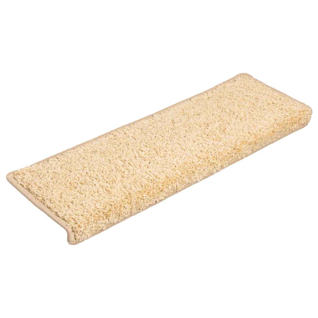 Prostirke za stepenice 20 kom 65x21x4 cm krem pravokutni rub