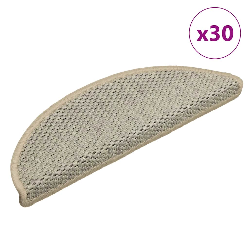 Samoljepljivi otirači za stube 30 kom 56x17x3 cm svjetlosivi