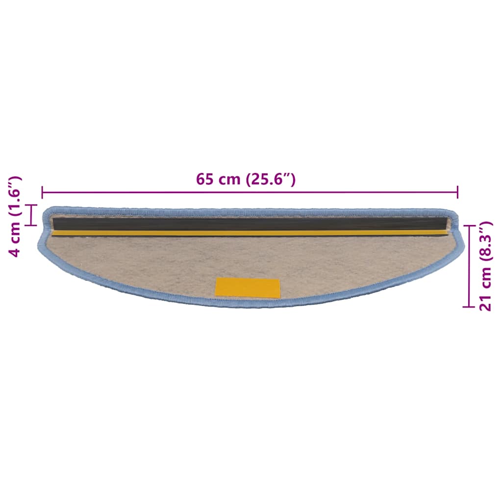 Samoljepljivi otirači za stepenice 30 kom 65x21x4 cm plavi