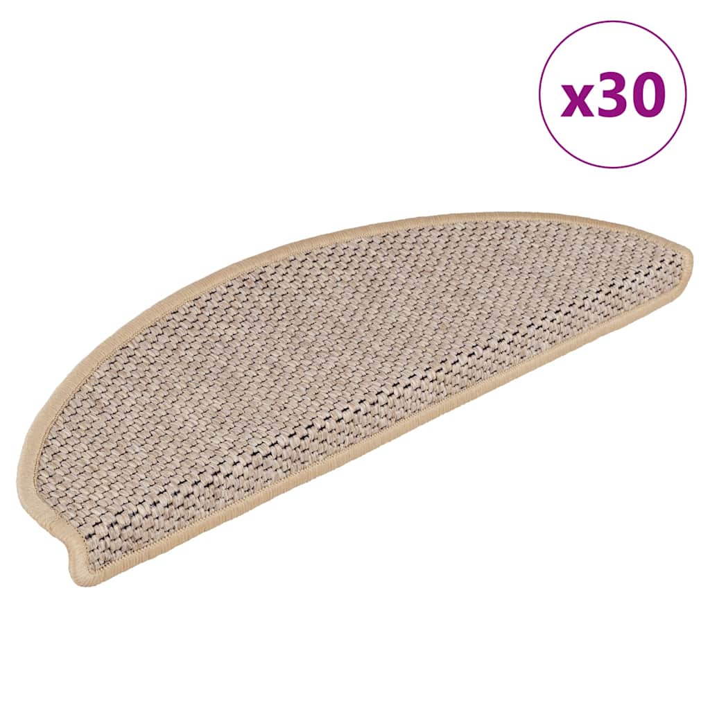 Samoljepljivi otirači za stepenice 30 kom 65x21x4 cm svjetlobež