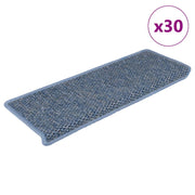 Samoljepljivi otirači za stepenice 30 kom 65x21x4 cm plavi