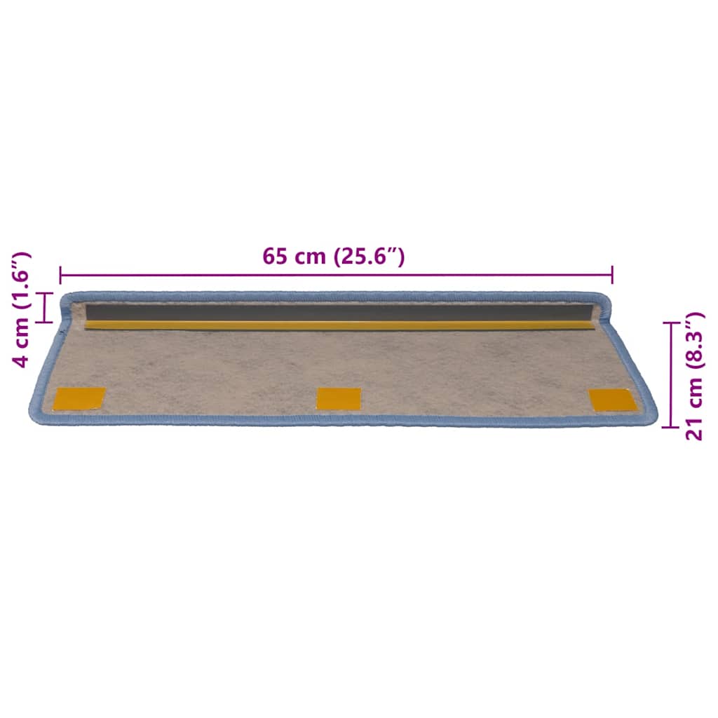 Samoljepljivi otirači za stepenice 30 kom 65x21x4 cm plavi
