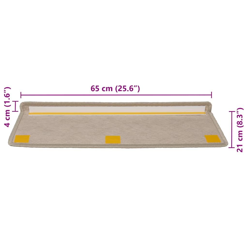 Samoljepljivi otirači za stepenice 30 kom 65x21x4 cm tamnobež