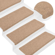 Samoljepljivi otirači za stepenice 30 kom bež 65x24,5x3,5 cm