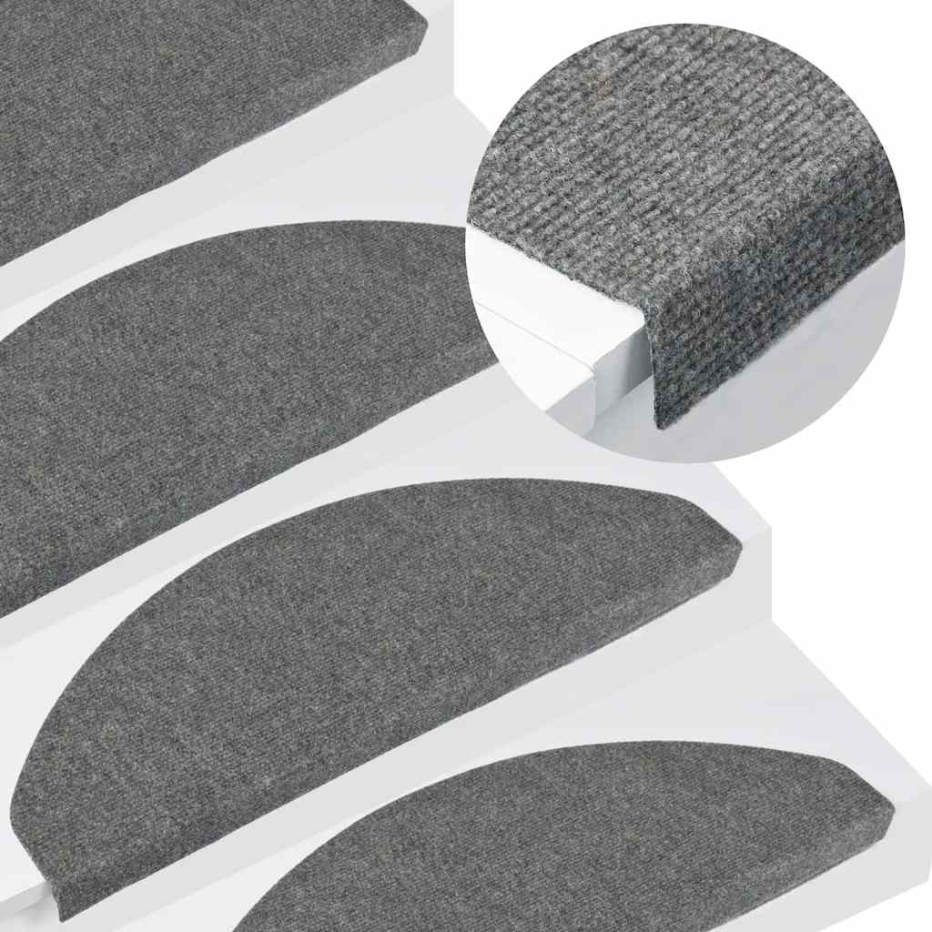 Samoljepljivi otirači za stepenice 20 kom sivi 65x22,5x3,5 cm