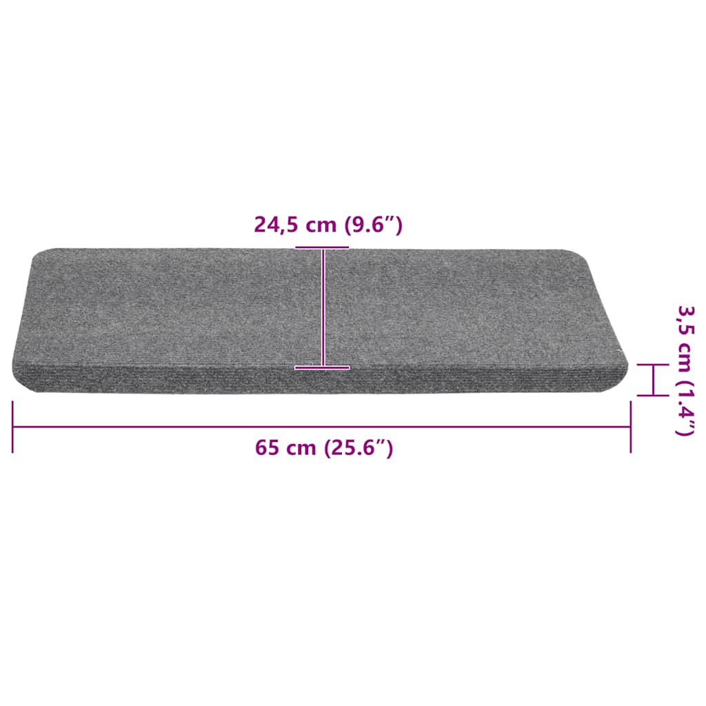 Samoljepljivi otirači za stepenice 30 kom sivi 65x24,5x3,5 cm