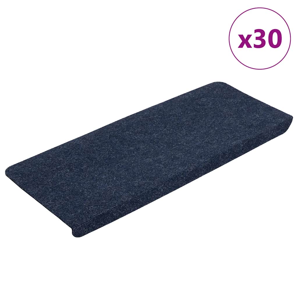 Samoljepljivi otirači za stepenice 30 kom plavi 65x24,5x3,5 cm