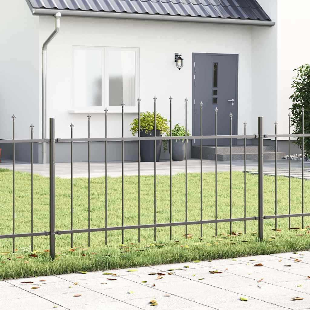 Vrtna Ograda 3 pcs Siva 170 x 140 cm Čelik s prahom premazan