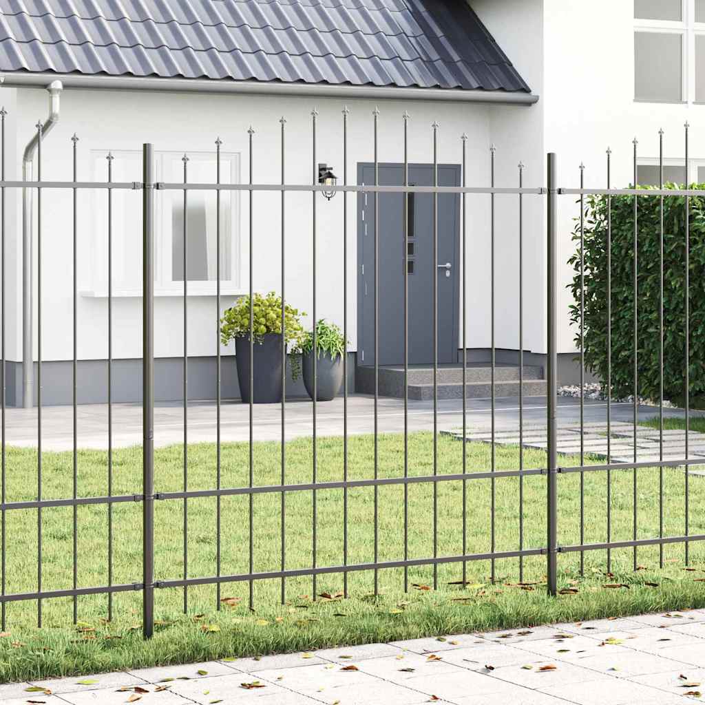 Vrtna Ograda 3 pcs Siva 170 x 215 cm Čelik s prahom premazan