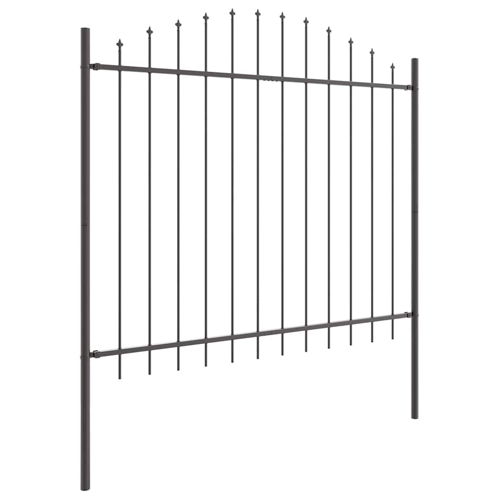 Vrtna Ograda 5 pcs Siva 170 x 165 cm Čelik s prahom premazan