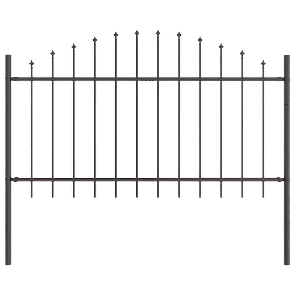 Vrtna Ograda 8 pcs Siva 170 x 140 cm Čelik s prahom premazan