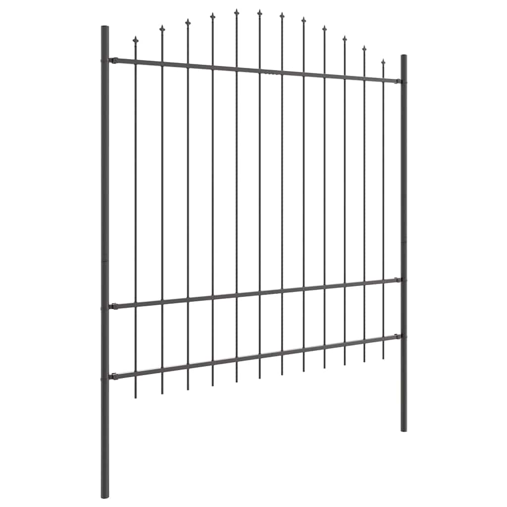 Vrtna Ograda 8 pcs Siva 170 x 215 cm Čelik s prahom premazan