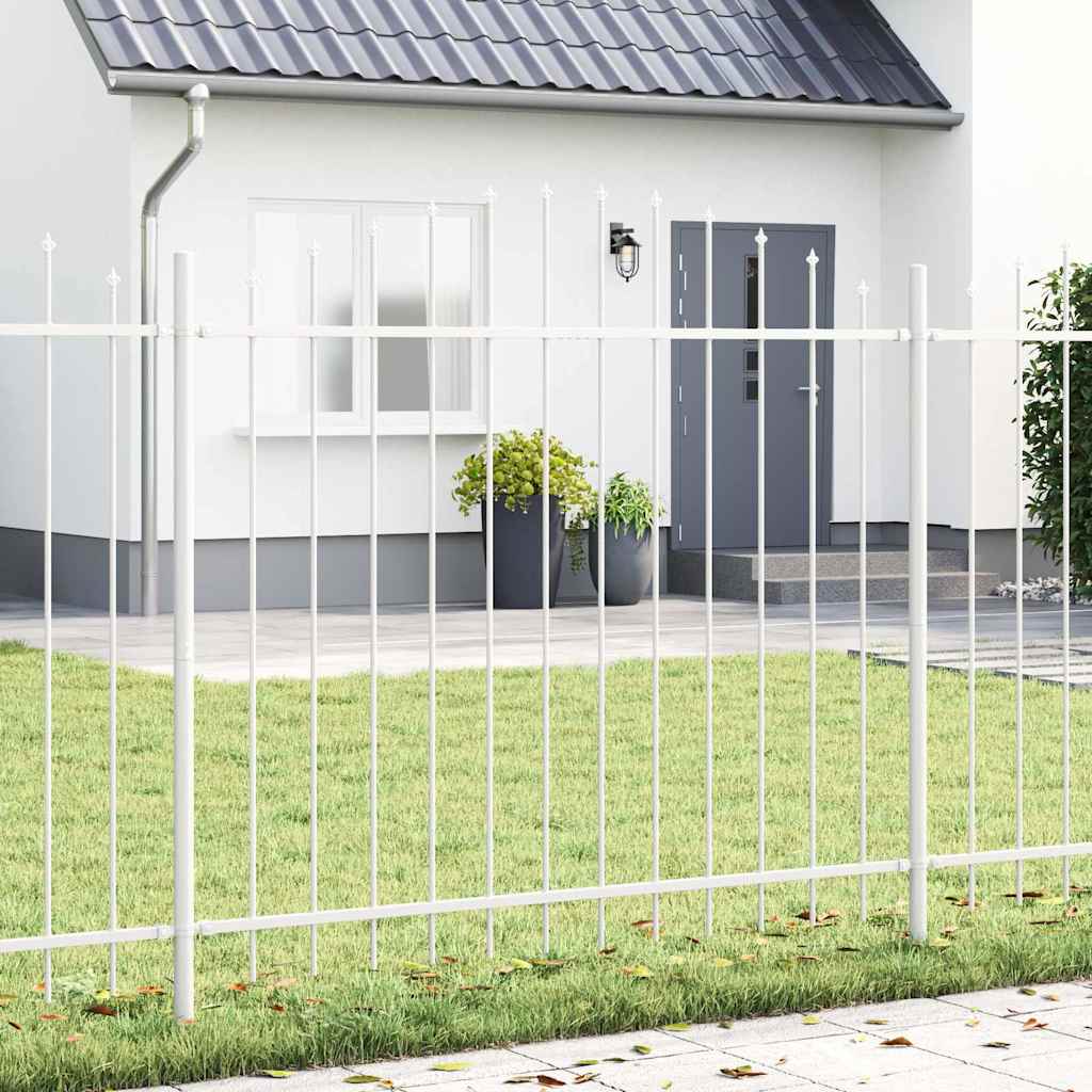Vrtna Ograda 2 pcs Bijelo 170 x 190 cm Čelik s prahom premazan