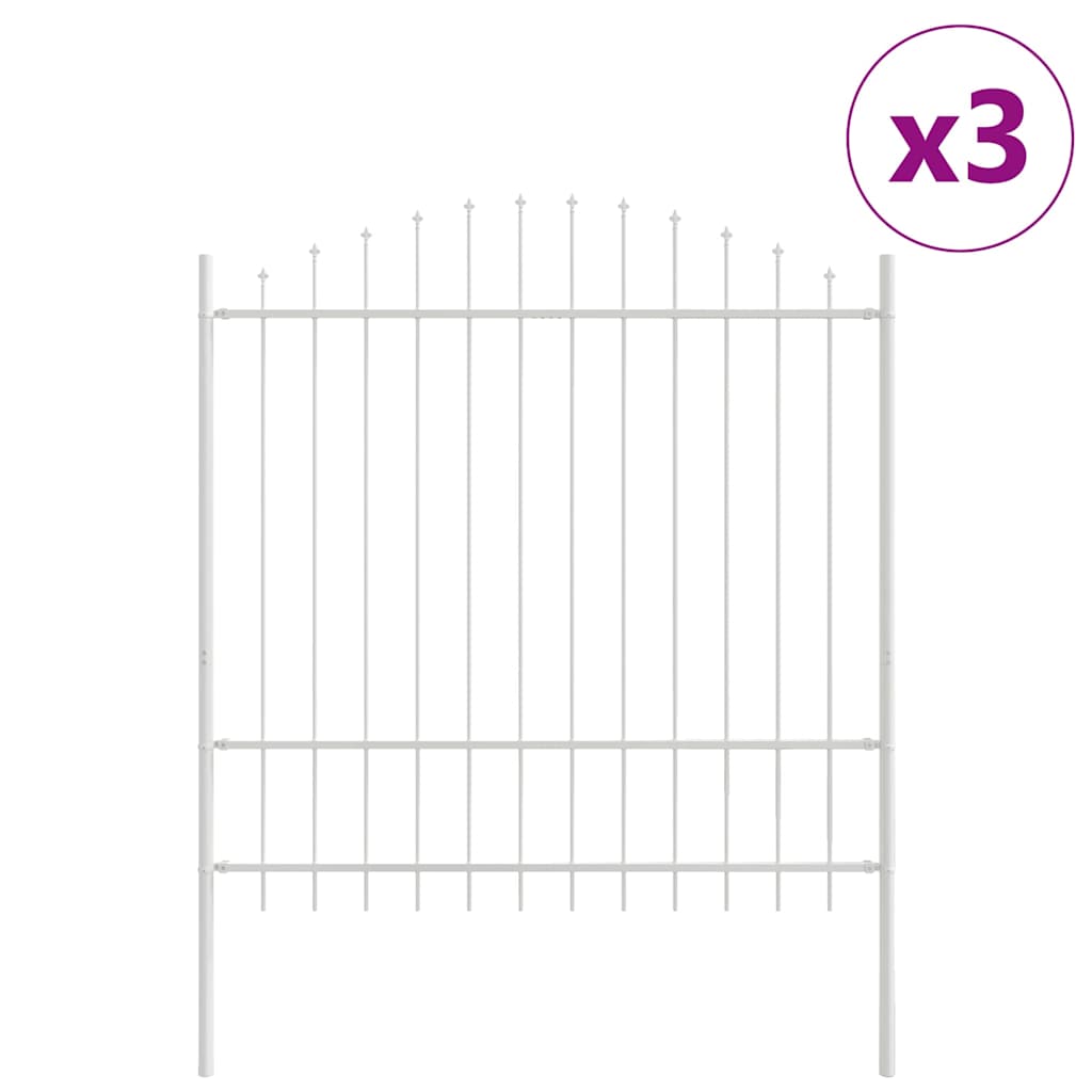 Vrtna Ograda 3 pcs Bijelo 170 x 215 cm Čelik s prahom premazan