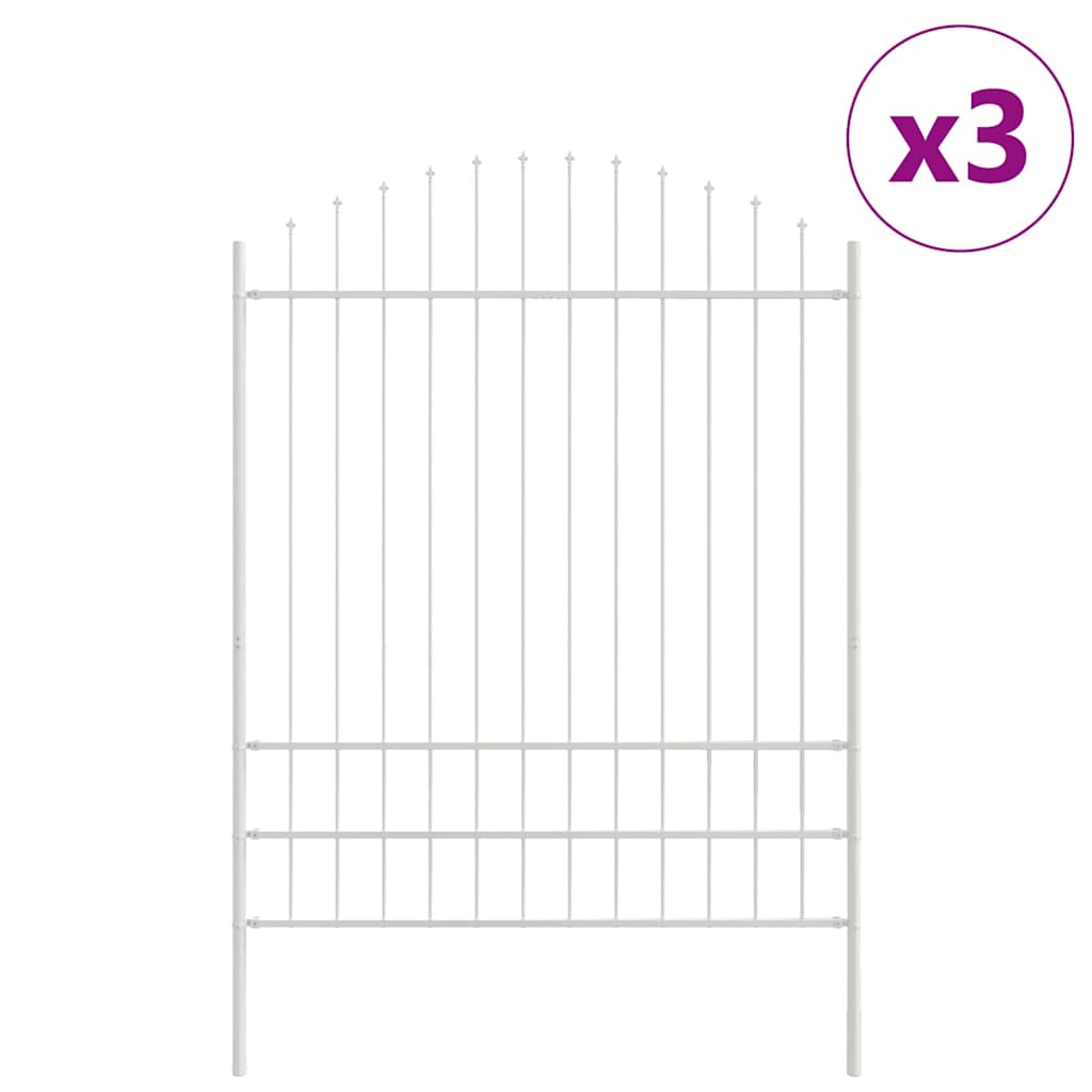 Vrtna Ograda 3 pcs Bijelo 170 x 225 cm Čelik s prahom premazan