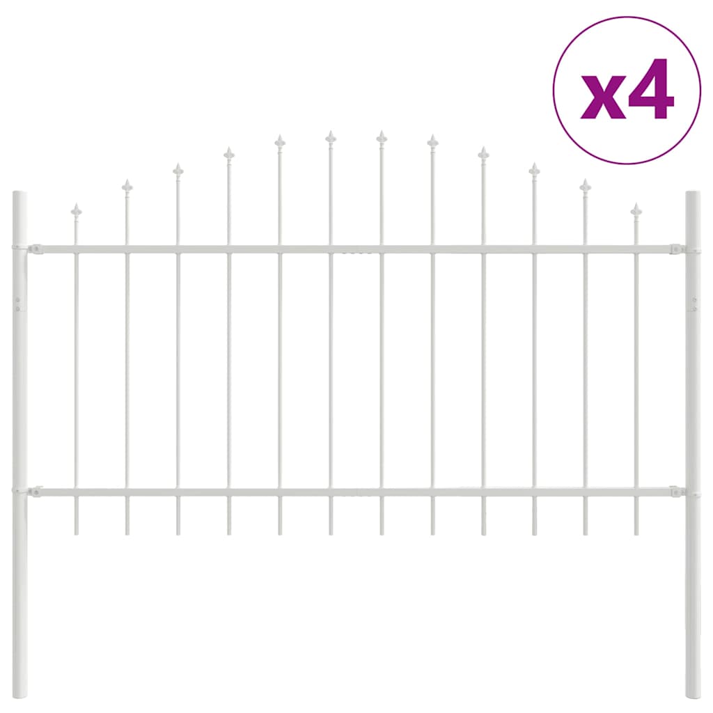 Vrtna Ograda 4 pcs Bijelo 170 x 140 cm Čelik s prahom premazan