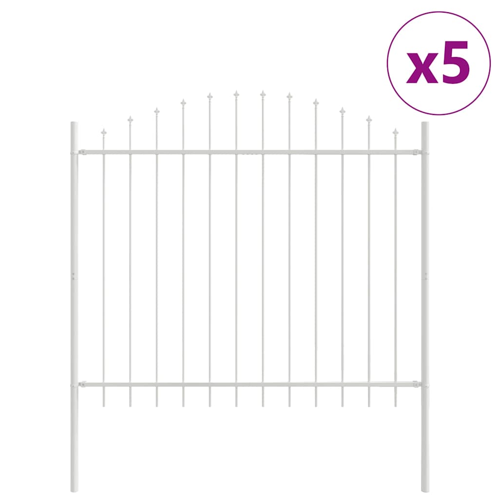 Vrtna Ograda 5 pcs Bijelo 170 x 165 cm Čelik s prahom premazan