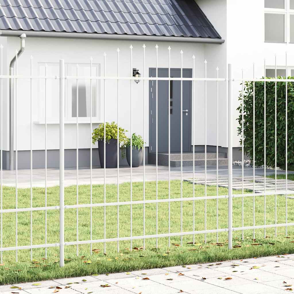 Vrtna Ograda 8 pcs Bijelo 170 x 215 cm Čelik s prahom premazan