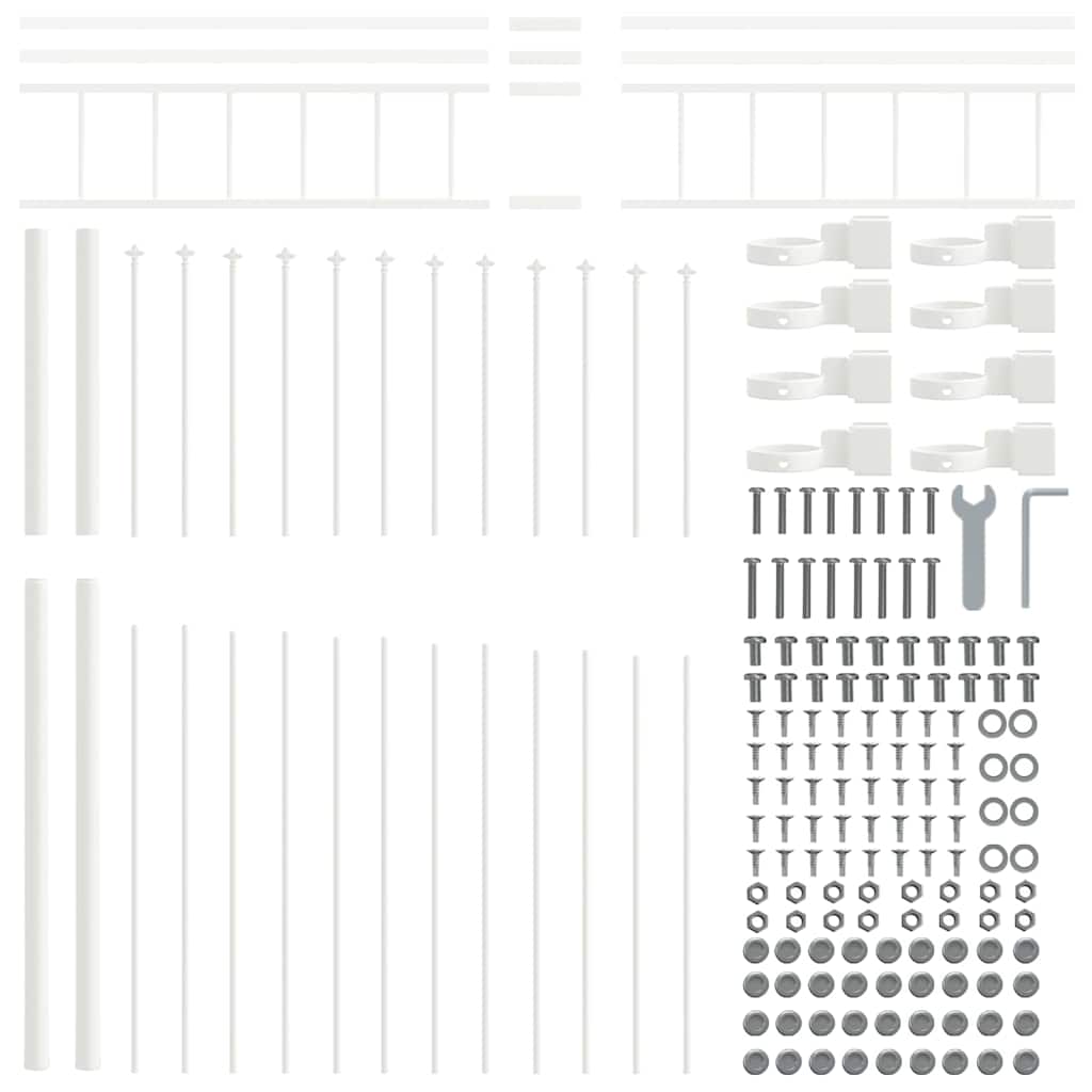 Vrtna Ograda 8 pcs Bijelo 170 x 225 cm Čelik s prahom premazan