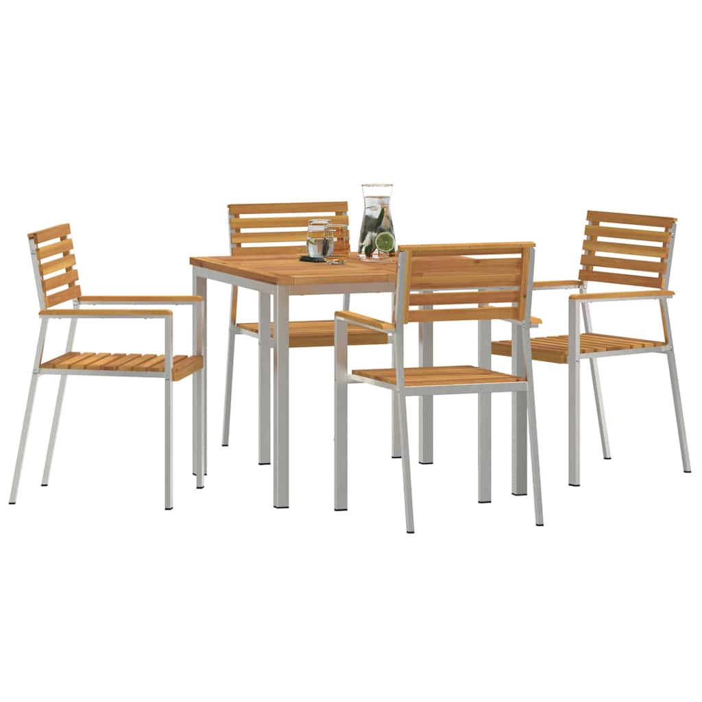 Vrtni set za objed 5 pcs Smeđa Čvrsto drvo akacije