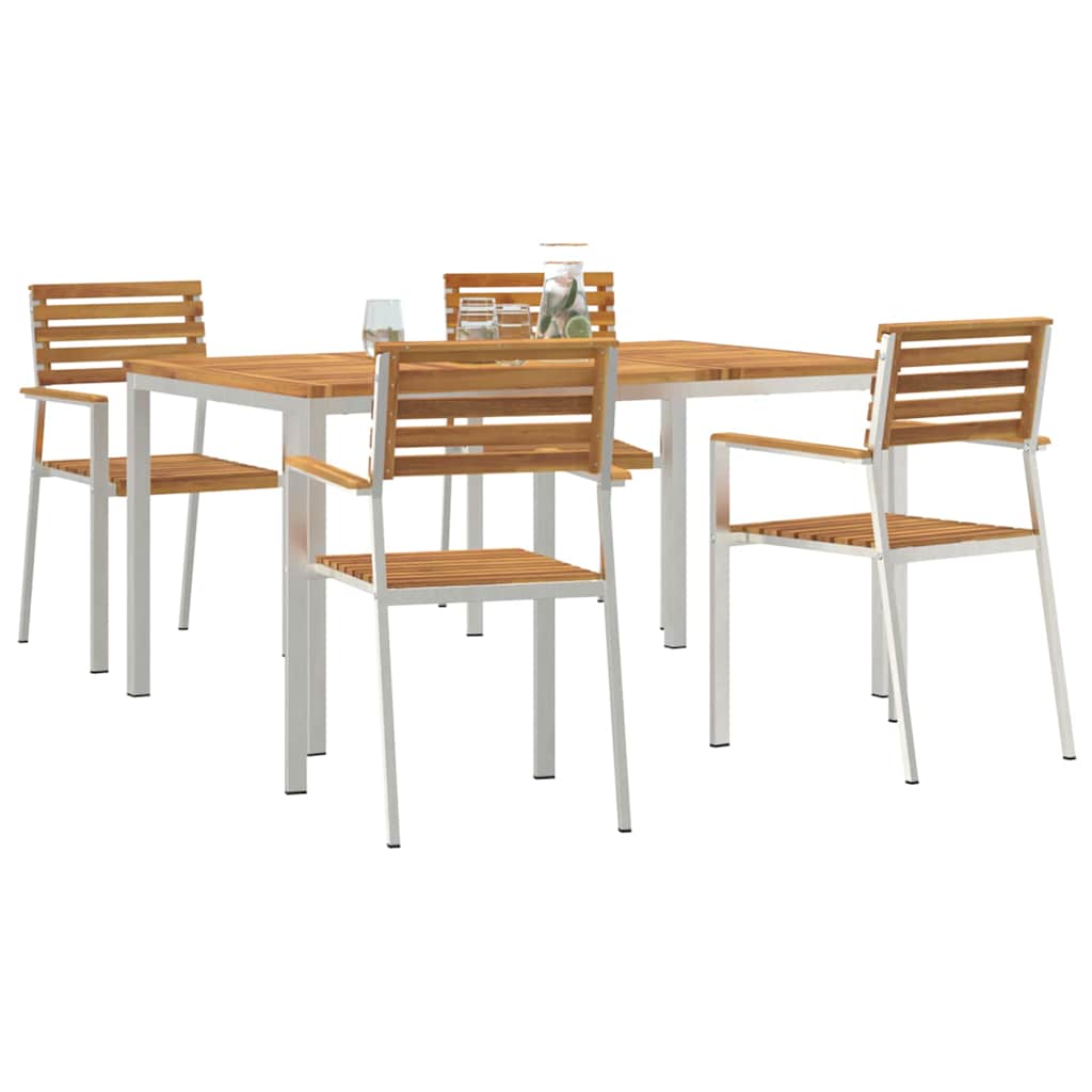 Vrtni set za objed 5 pcs Smeđa Čvrsto drvo akacije