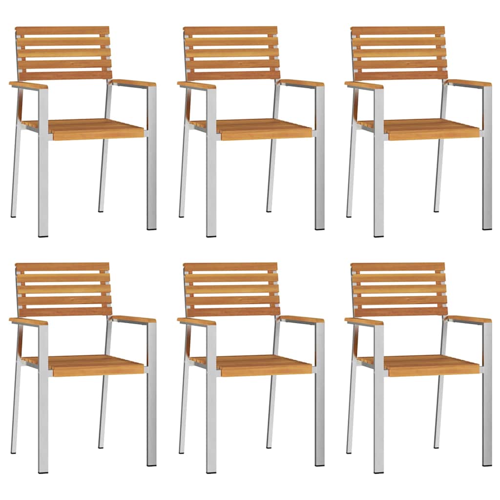 Vrtni set za objed 7 pcs Smeđa Čvrsto drvo akacije