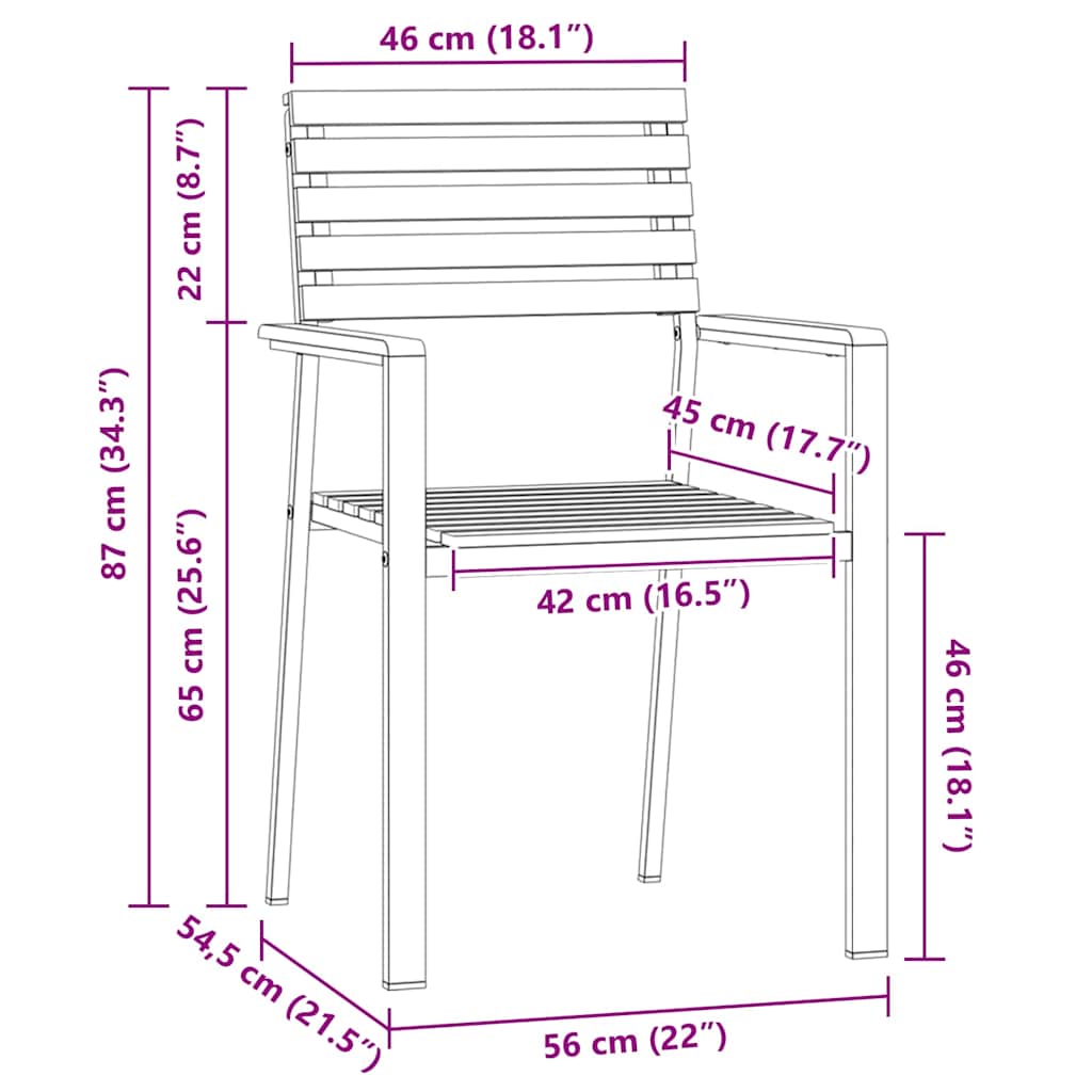 Vrtni set za objed 7 pcs Smeđa Čvrsto drvo akacije