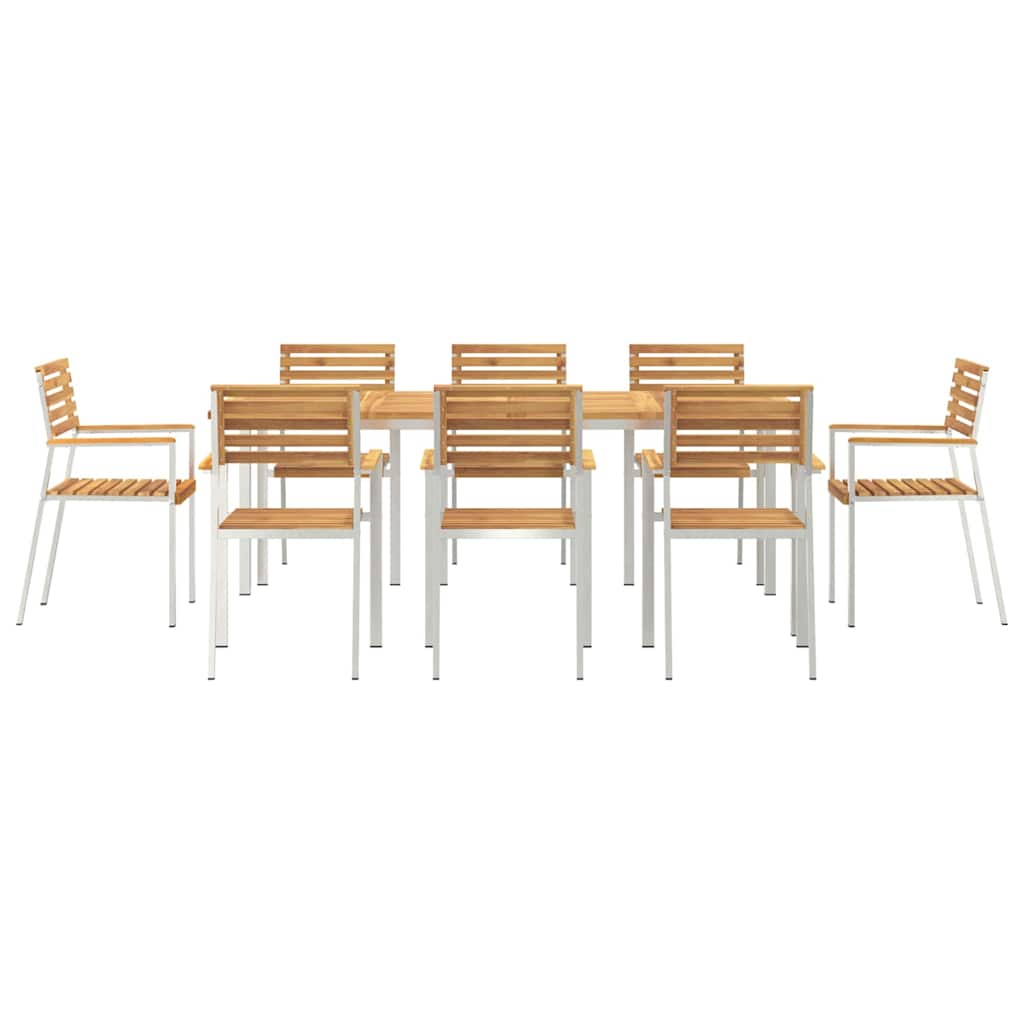 Vrtni set za objed 9 pcs Smeđa Čvrsto drvo akacije