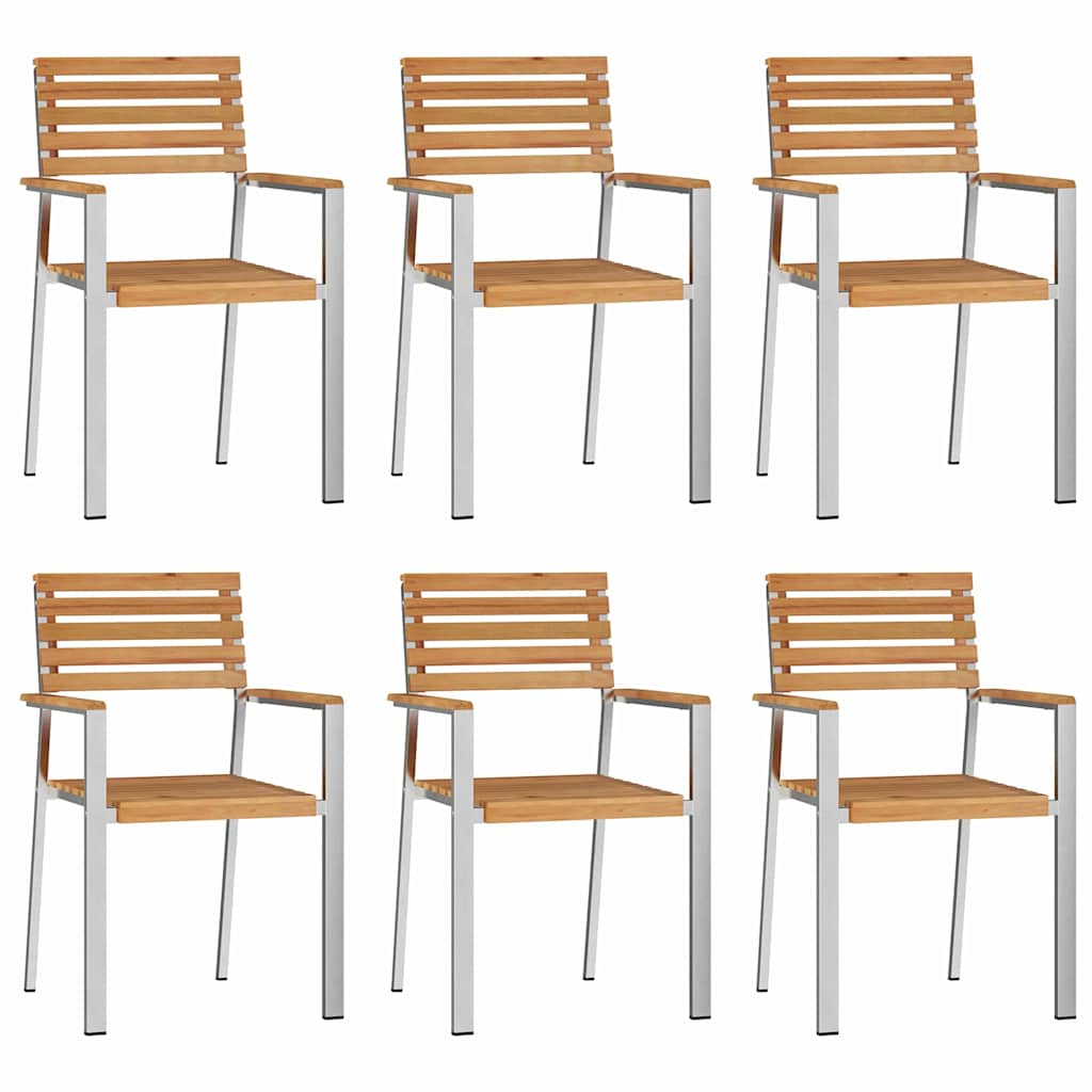 Vrtni set za objed 7 pcs Smeđa Čvrsto teak drvo