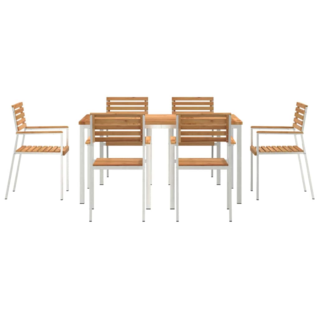 Vrtni set za objed 7 pcs Smeđa Čvrsto teak drvo