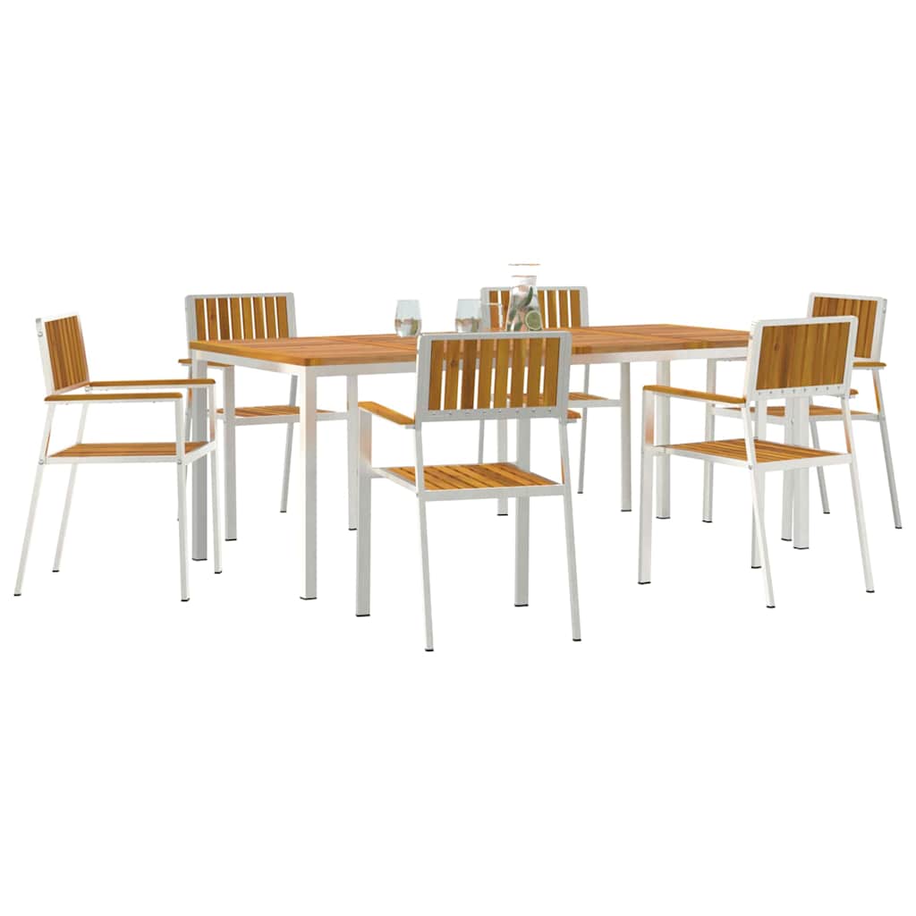 Vanjski set za objedovanje 7 pcs Smeđa Čvrsto drvo akacije