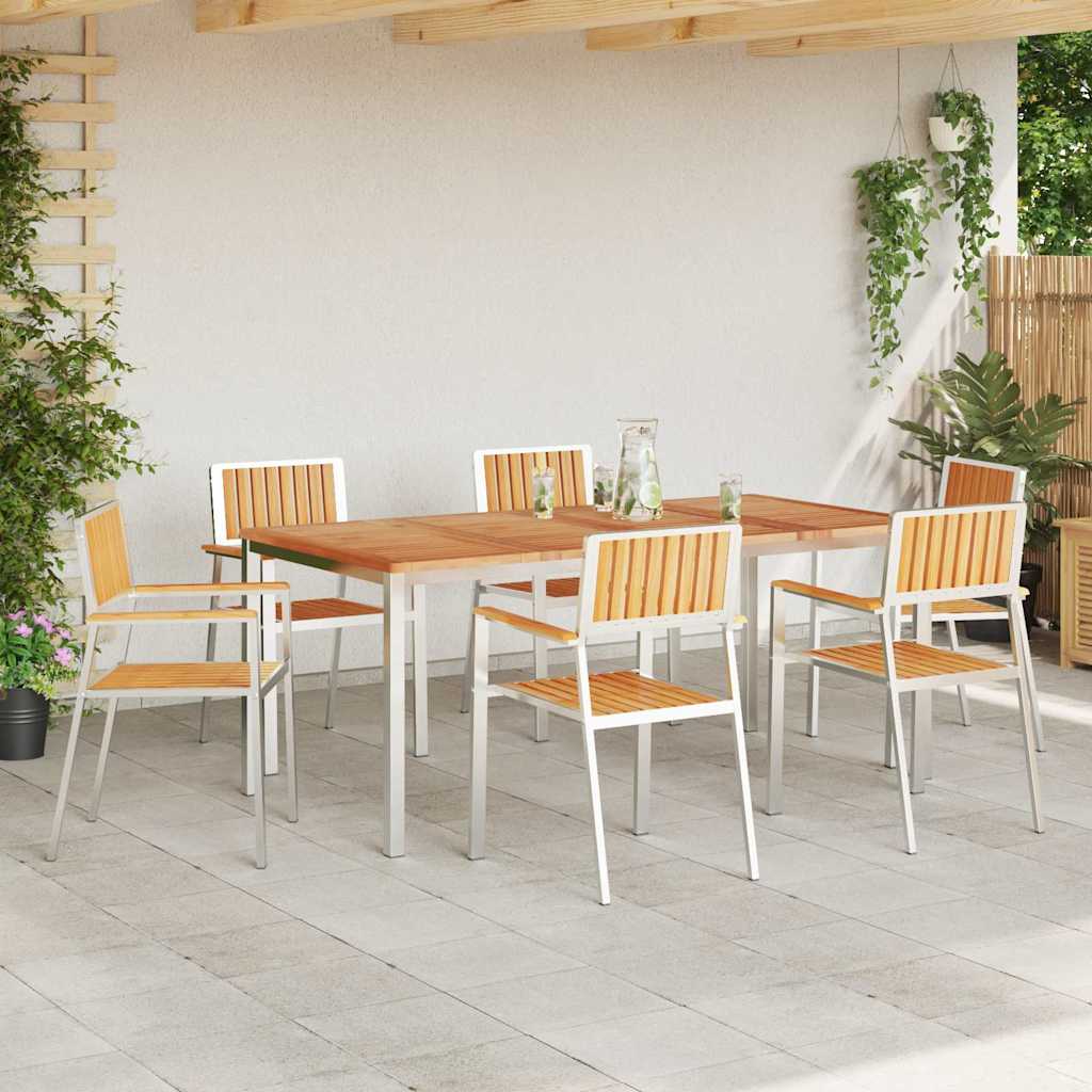 Vanjski set za objedovanje 7 pcs Smeđa Čvrsto teak drvo