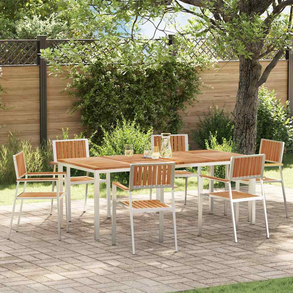 Vanjski set za objedovanje 7 pcs Smeđa Čvrsto teak drvo