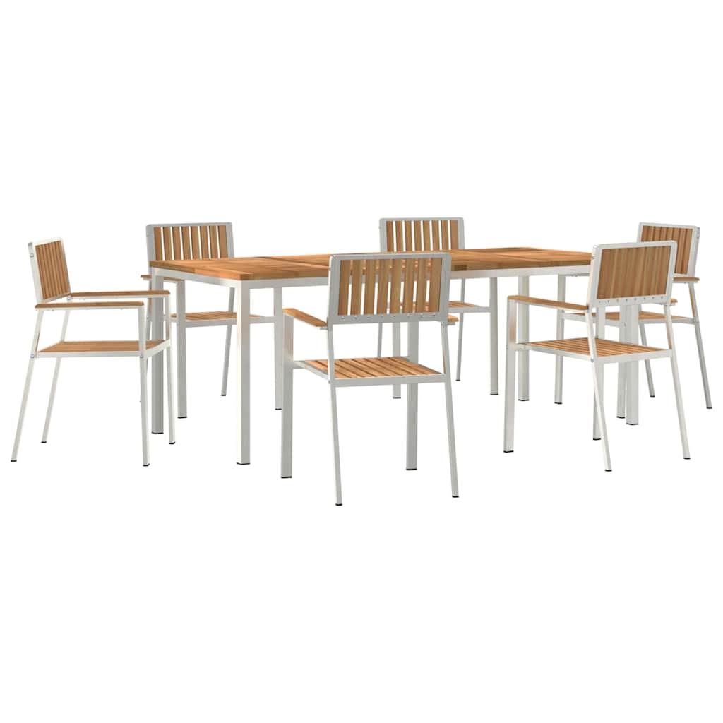 Vanjski set za objedovanje 7 pcs Smeđa Čvrsto teak drvo