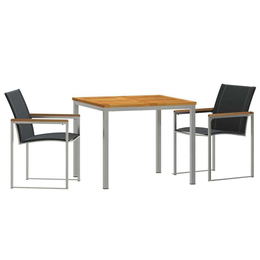 Vrtni set za objed 3 pcs Smeđa Čvrsto drvo akacije