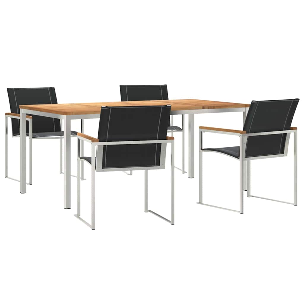 Vrtni set za objed 5 pcs Smeđa Čvrsto drvo akacije