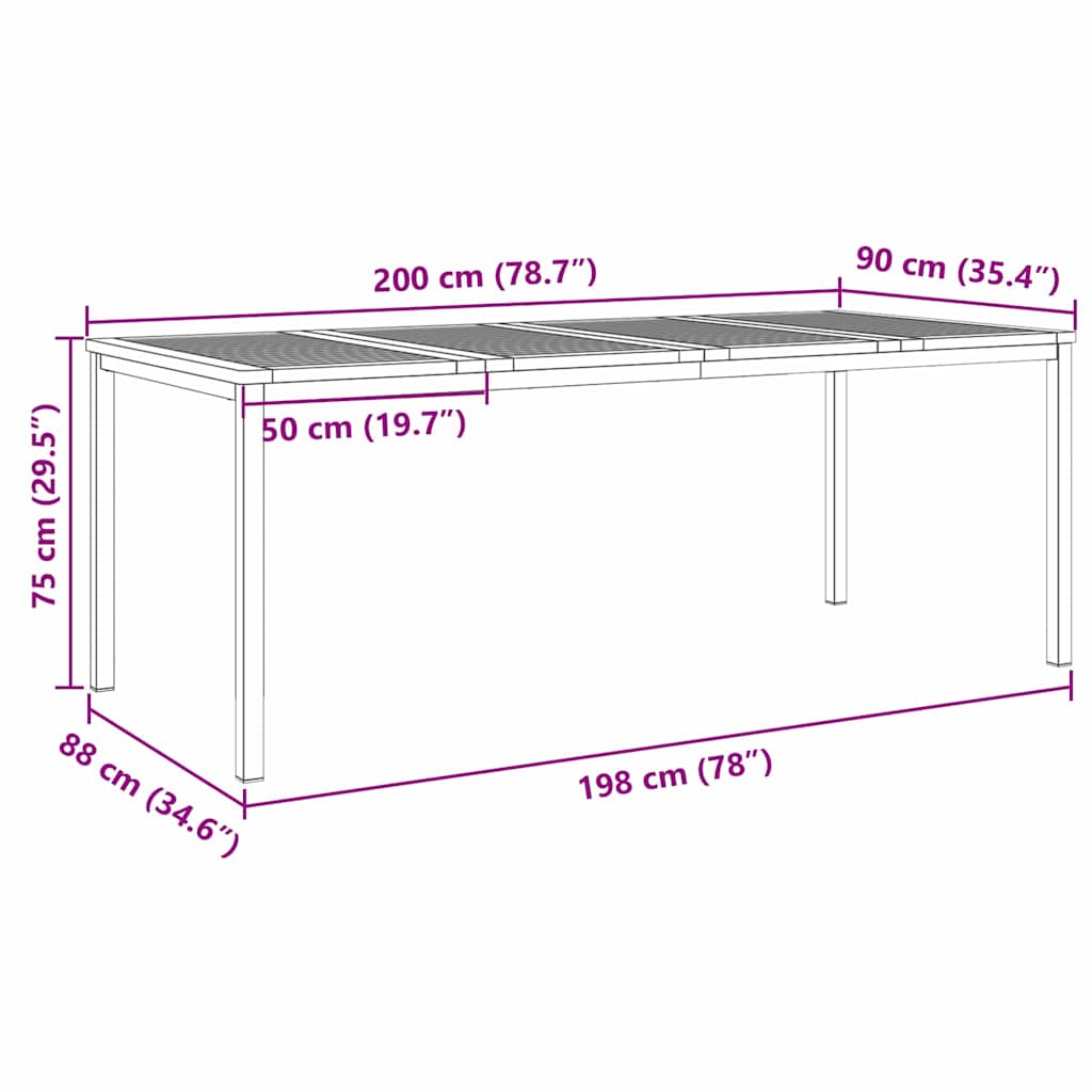 Vrtni set za objed 7 pcs Smeđa Čvrsto drvo akacije
