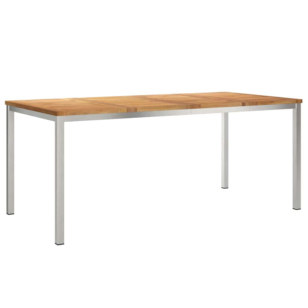 Vrtni set za objed 5 pcs Masivni teak drvo i nehrđajući čelik