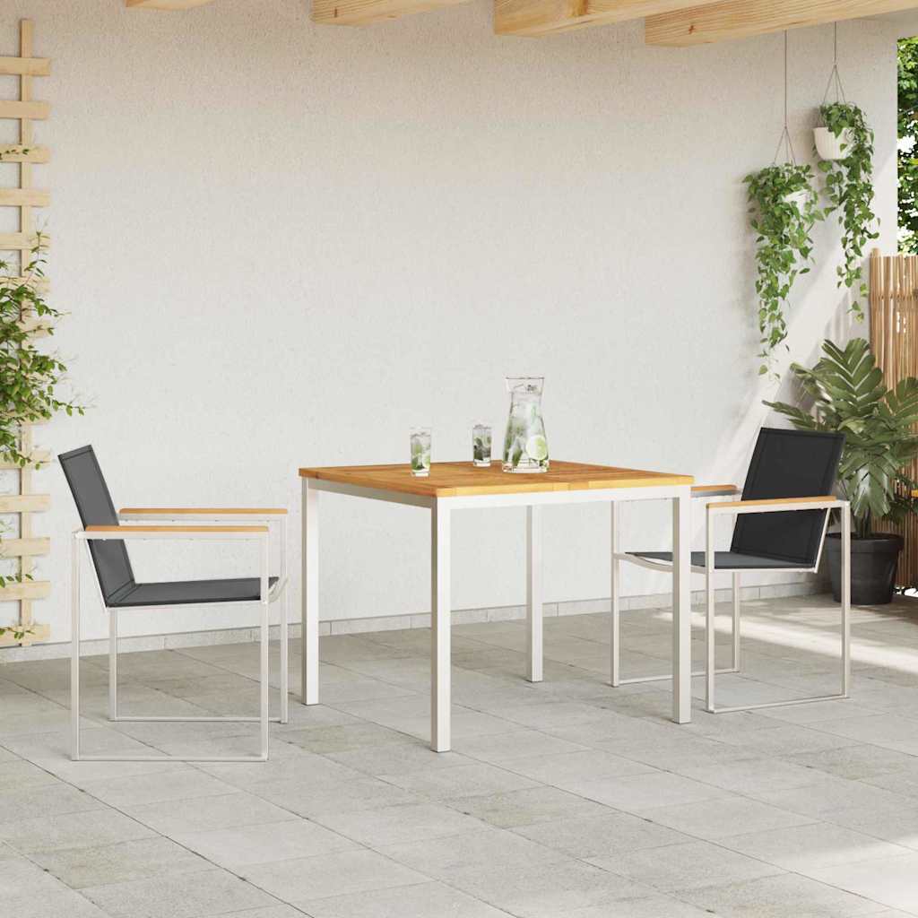 Vrtni set za objed 3 pcs Smeđa Čvrsto teak drvo